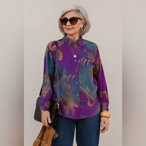 Alia Petites Paisley Print Blouse